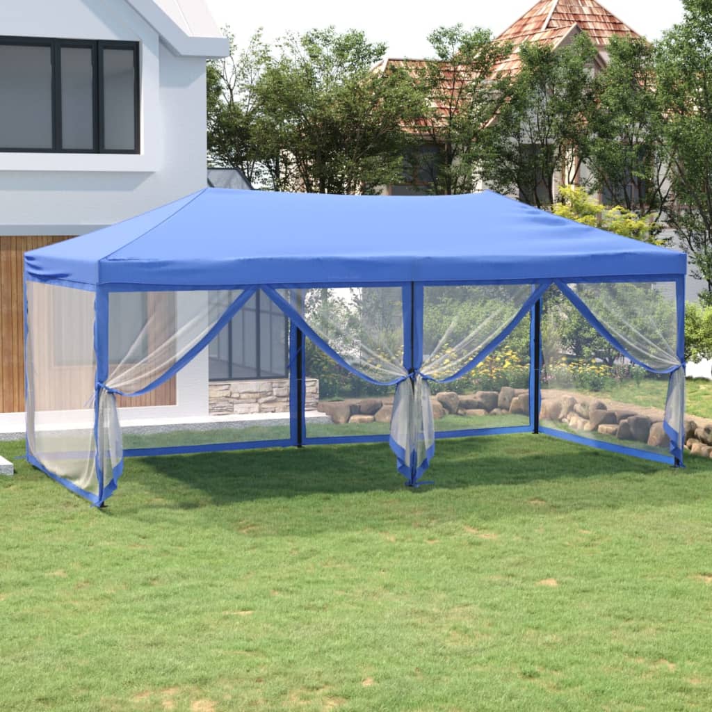 Partytent inklapbaar met zijwanden 3x6 m blauw Partytenten & prieëlen | Creëer jouw Trendy Thuis | Gratis bezorgd & Retour | Trendy.nl