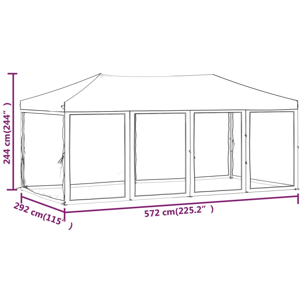 Partytent inklapbaar met zijwanden 3x6 m rood Partytenten & prieëlen | Creëer jouw Trendy Thuis | Gratis bezorgd & Retour | Trendy.nl