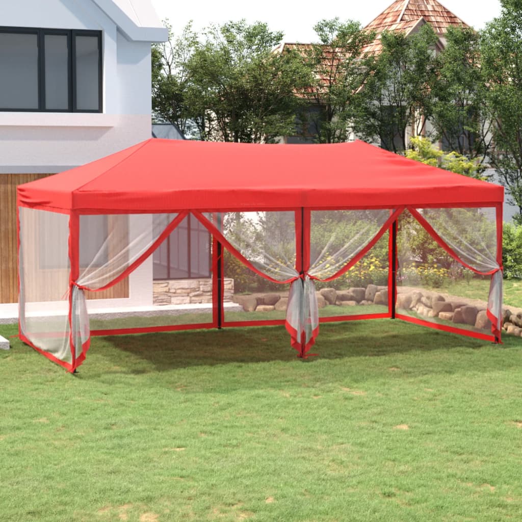 Partytent inklapbaar met zijwanden 3x6 m rood Partytenten & prieëlen | Creëer jouw Trendy Thuis | Gratis bezorgd & Retour | Trendy.nl