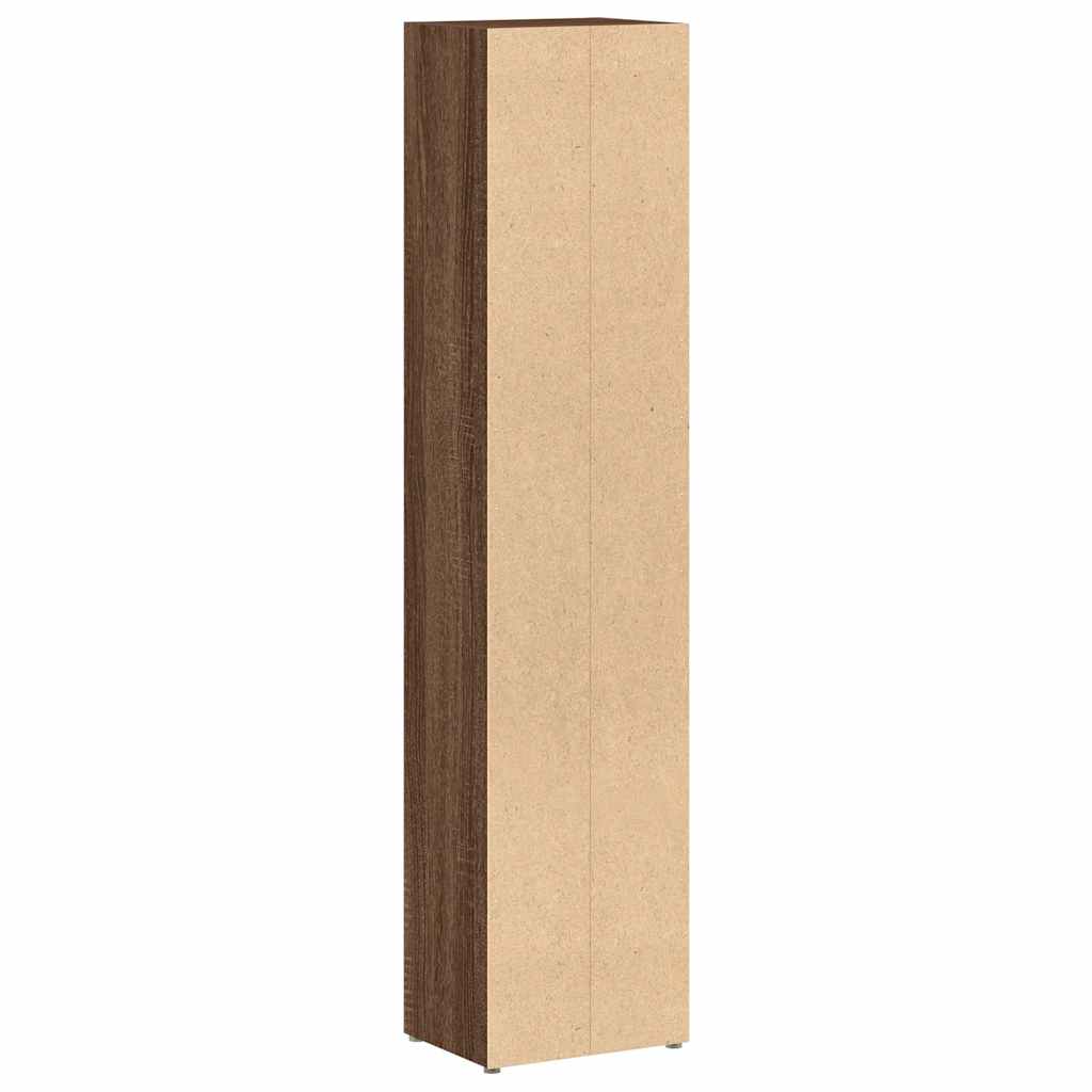 CD-kasten 2 st 21x16x93,5 bewerkt hout bruineikenkleurig