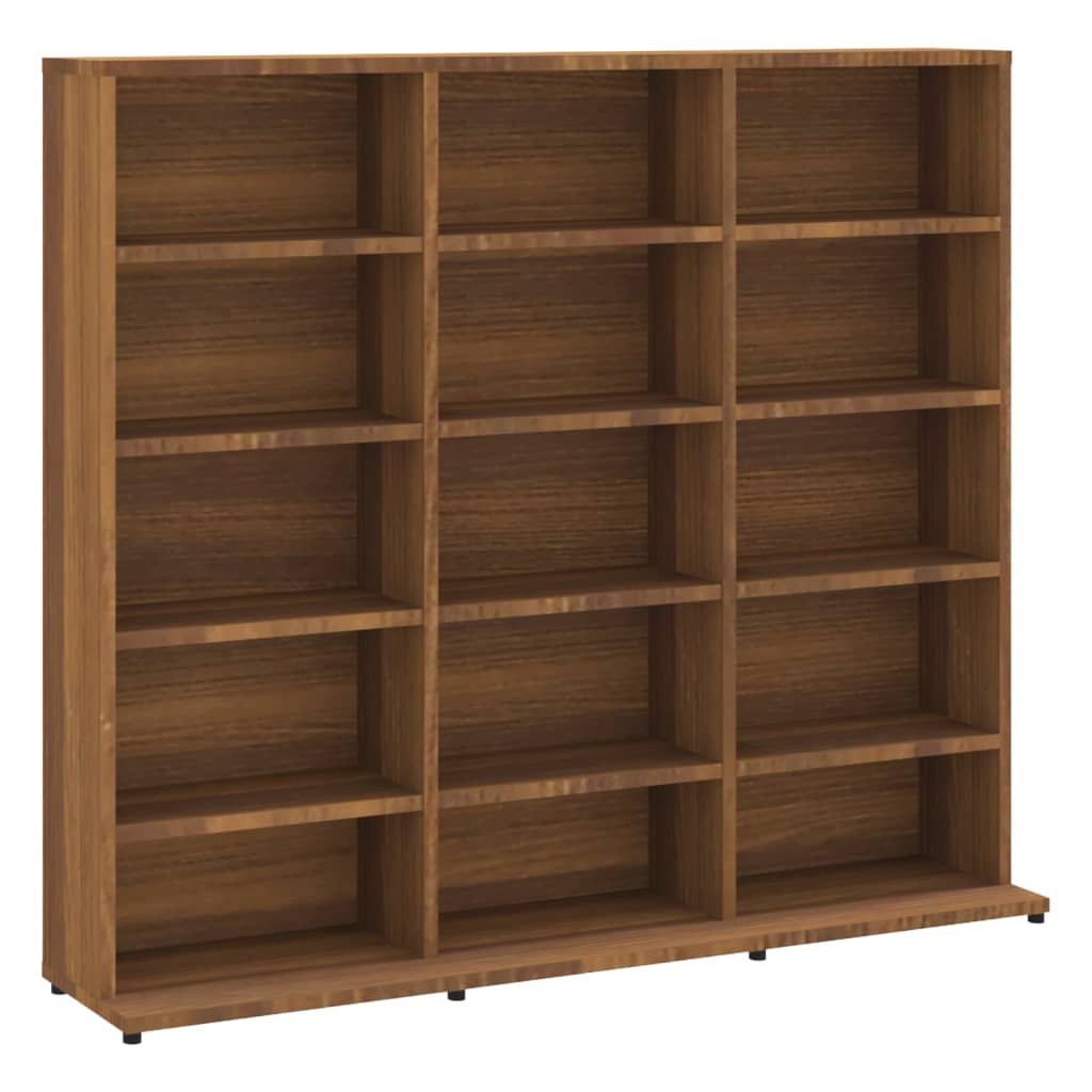 Cd-kast 102x23x89,5 cm bewerkt hout bruin eikenkleur