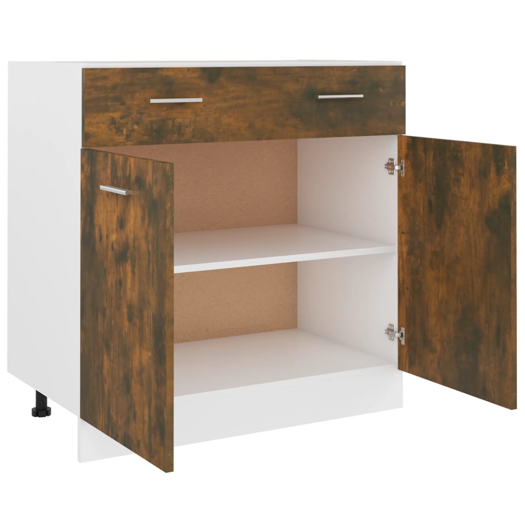 Onderkast met lade 80x46x81,5 cm bewerkt hout gerookt eiken Keukenkasten | Creëer jouw Trendy Thuis | Gratis bezorgd & Retour | Trendy.nl