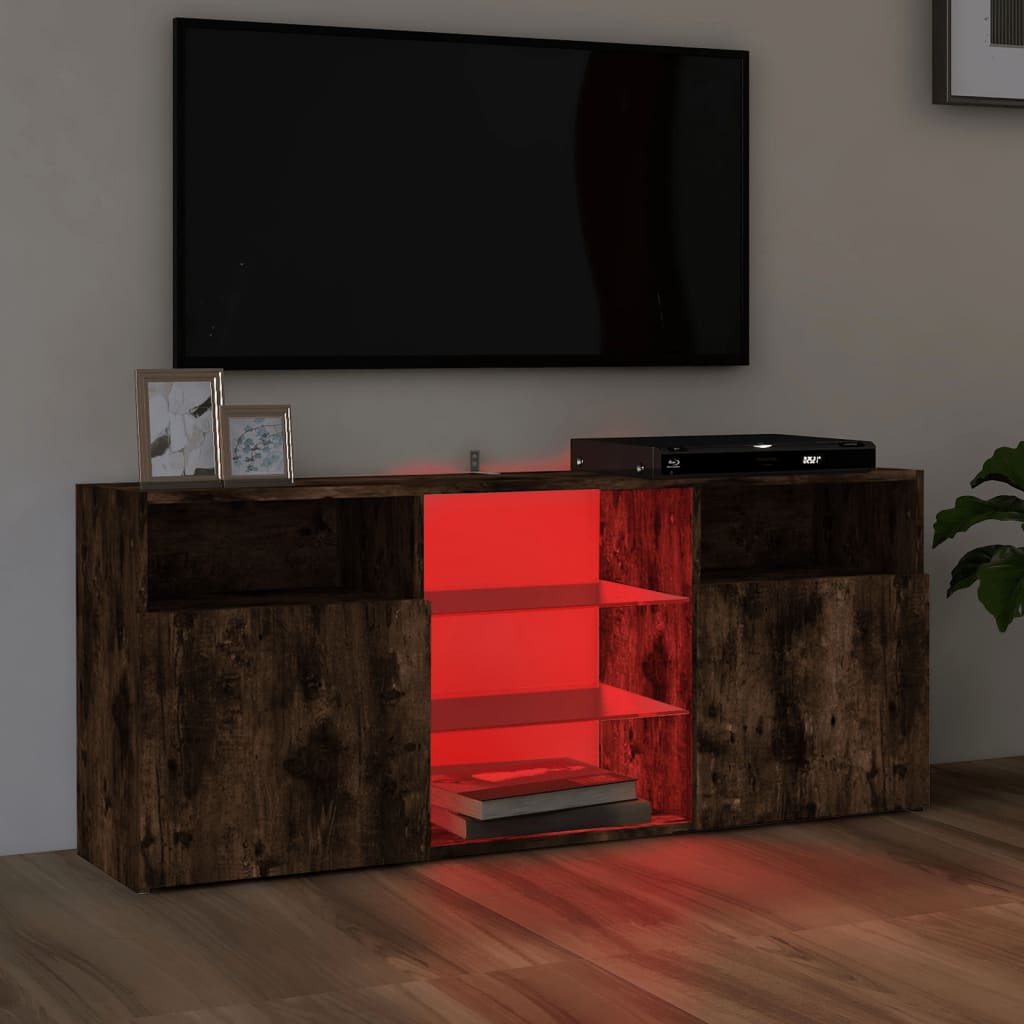 Tv-meubel met LED-verlichting 120x30x50 cm gerookt eikenkleurig Tv-meubels | Creëer jouw Trendy Thuis | Gratis bezorgd & Retour | Trendy.nl