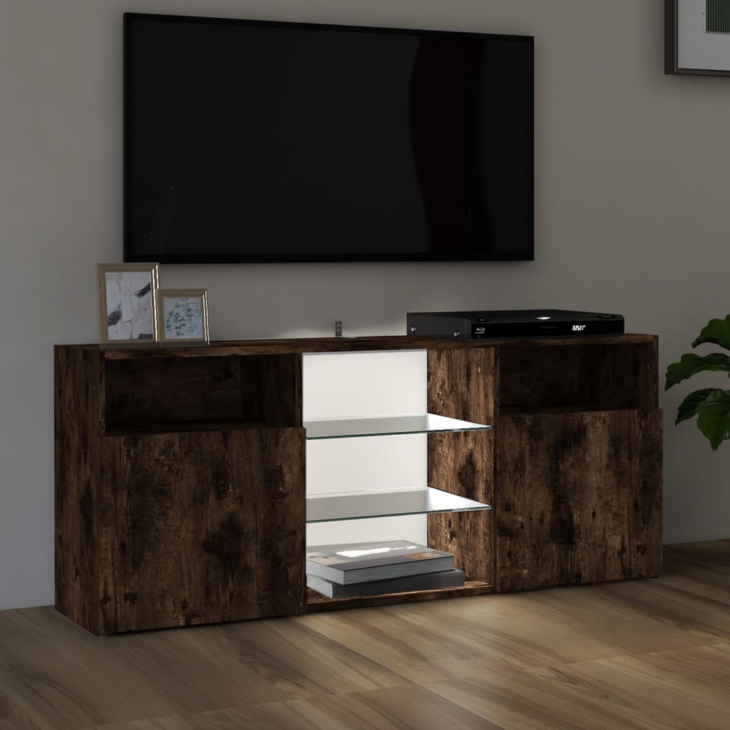 Tv-meubel met LED-verlichting 120x30x50 cm gerookt eikenkleurig Tv-meubels | Creëer jouw Trendy Thuis | Gratis bezorgd & Retour | Trendy.nl