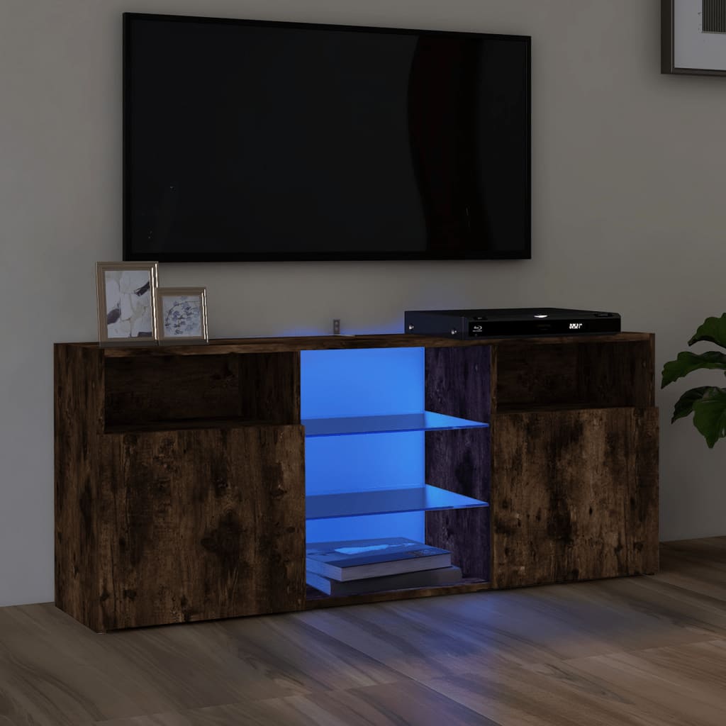 Tv-meubel met LED-verlichting 120x30x50 cm gerookt eikenkleurig Tv-meubels | Creëer jouw Trendy Thuis | Gratis bezorgd & Retour | Trendy.nl