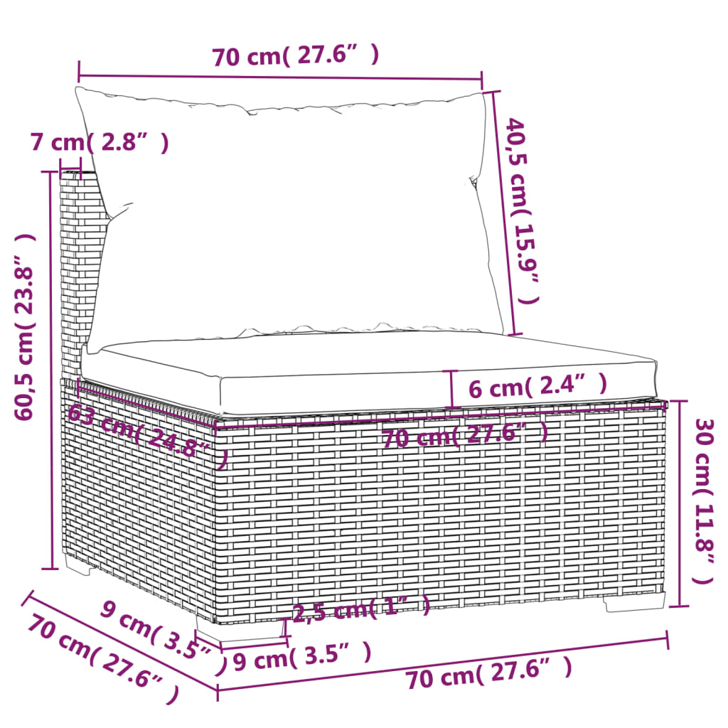 4-delige Loungeset met kussens poly rattan zwart Tuinsets | Creëer jouw Trendy Thuis | Gratis bezorgd & Retour | Trendy.nl