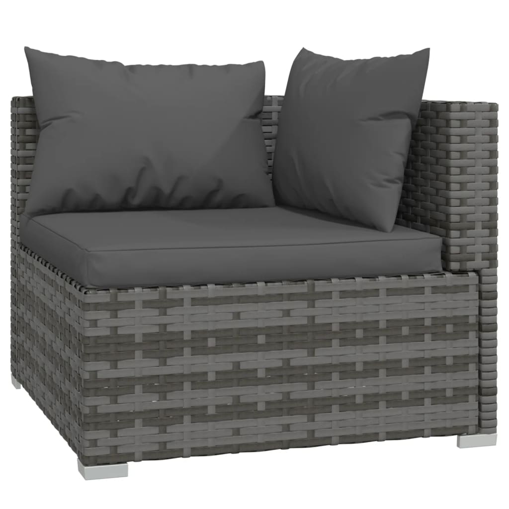 4-delige Loungeset met kussens poly rattan grijs Tuinsets | Creëer jouw Trendy Thuis | Gratis bezorgd & Retour | Trendy.nl