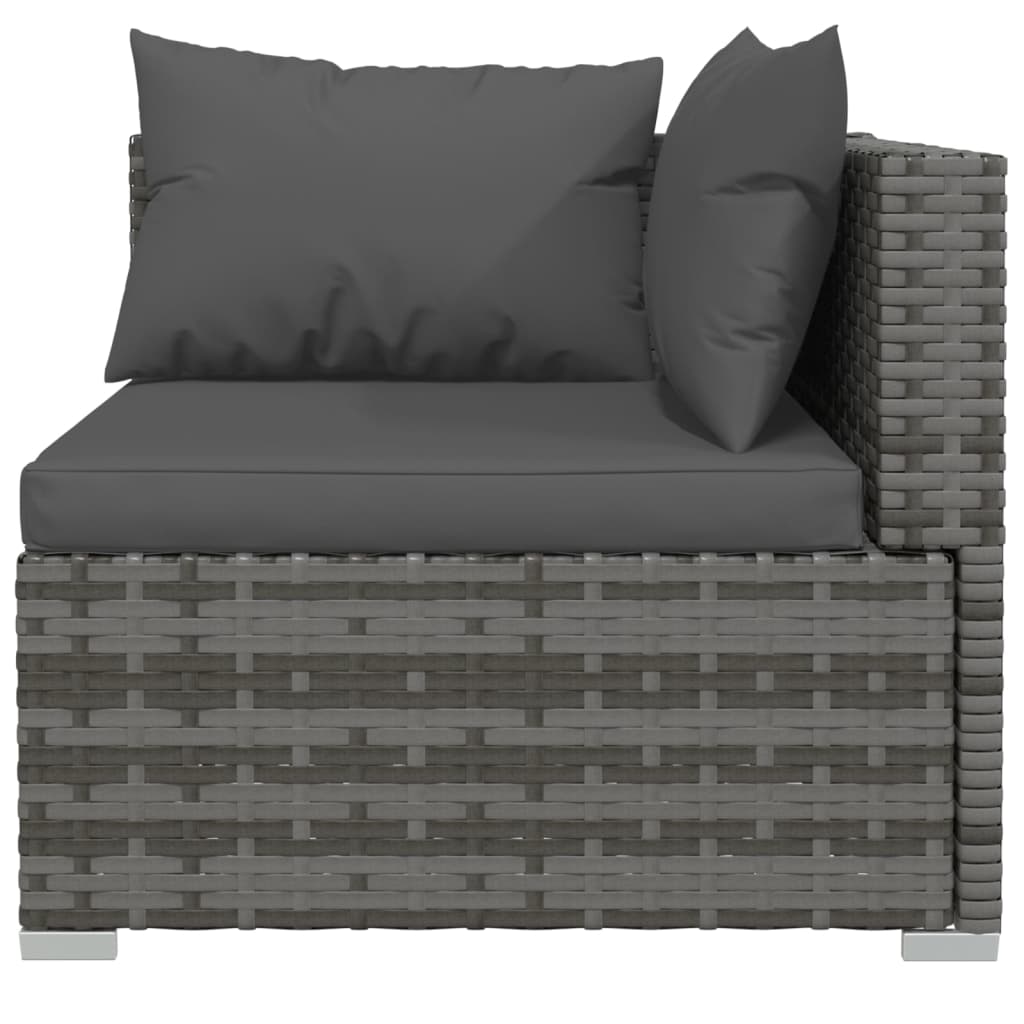 5-delige Loungeset met kussens poly rattan grijs Tuinsets | Creëer jouw Trendy Thuis | Gratis bezorgd & Retour | Trendy.nl