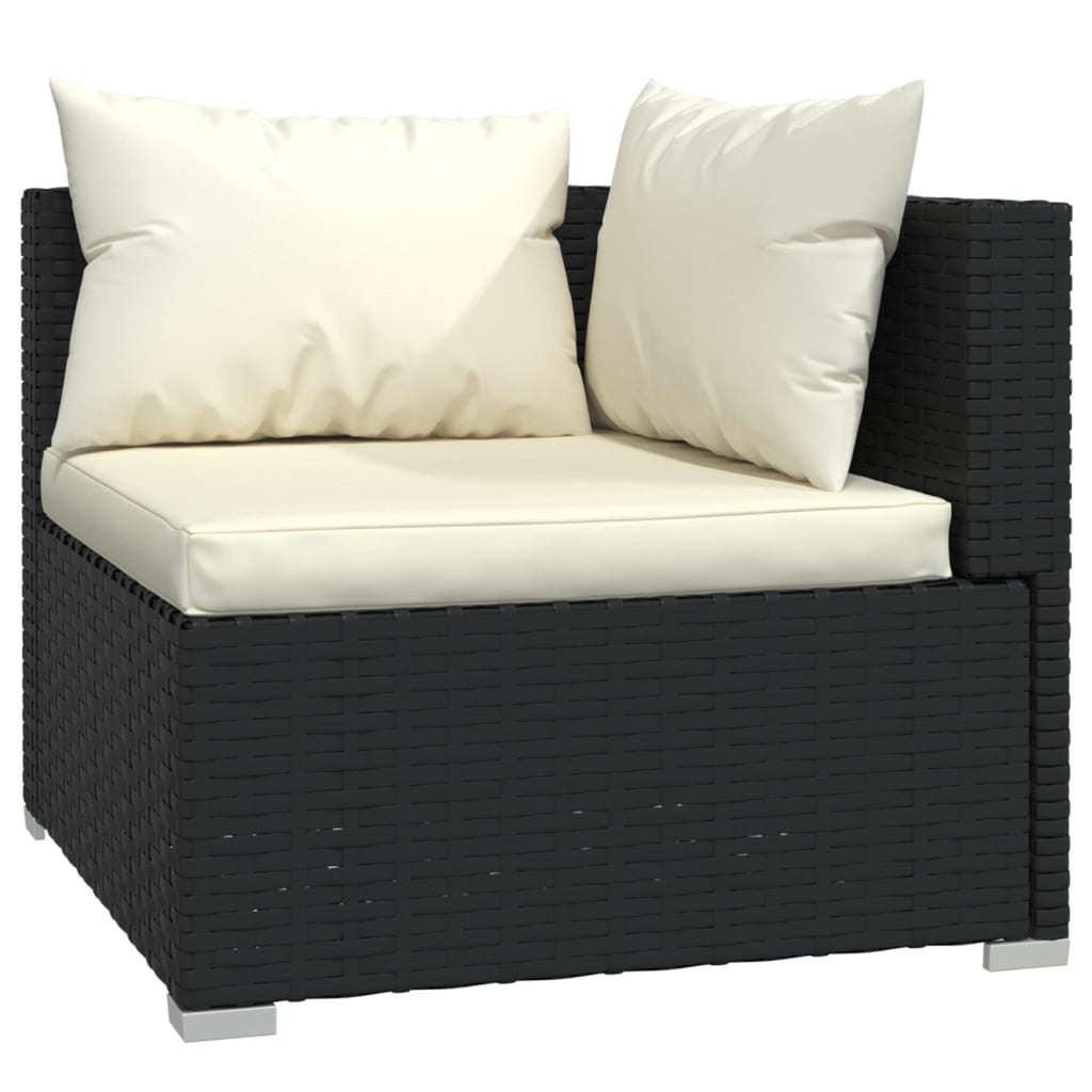 5-delige Loungeset met kussens poly rattan zwart Tuinsets | Creëer jouw Trendy Thuis | Gratis bezorgd & Retour | Trendy.nl