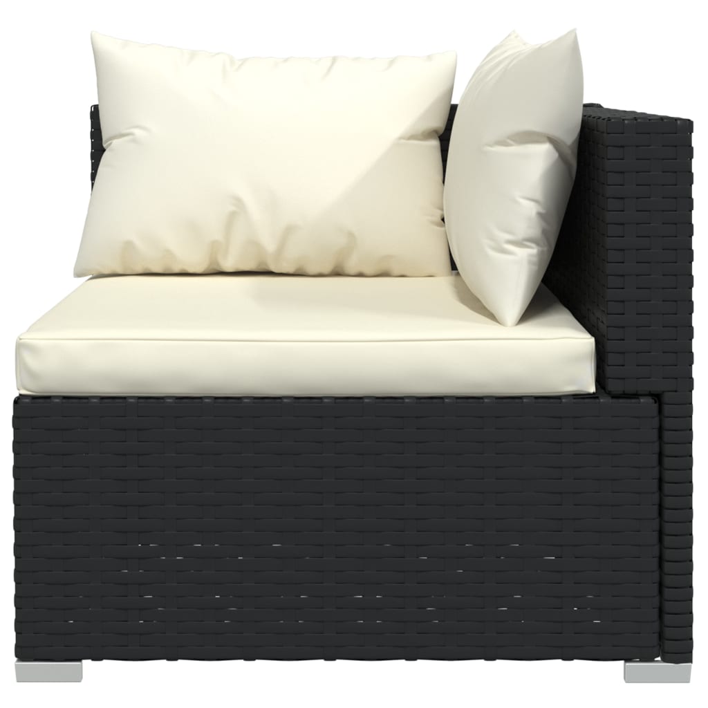 5-delige Loungeset met kussens poly rattan zwart Tuinsets | Creëer jouw Trendy Thuis | Gratis bezorgd & Retour | Trendy.nl