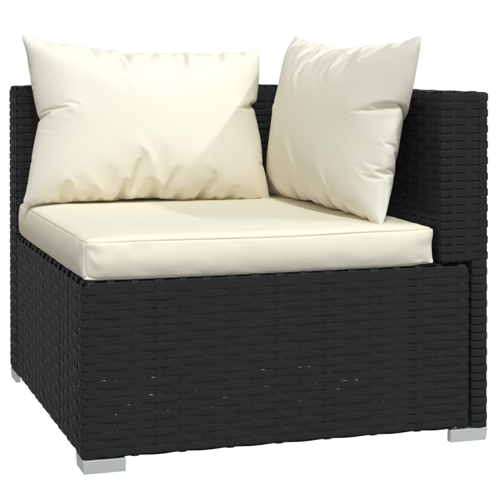 8-delige Loungeset met kussens poly rattan zwart Tuinsets | Creëer jouw Trendy Thuis | Gratis bezorgd & Retour | Trendy.nl