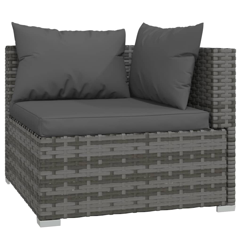 8-delige Loungeset met kussens poly rattan grijs Tuinsets | Creëer jouw Trendy Thuis | Gratis bezorgd & Retour | Trendy.nl