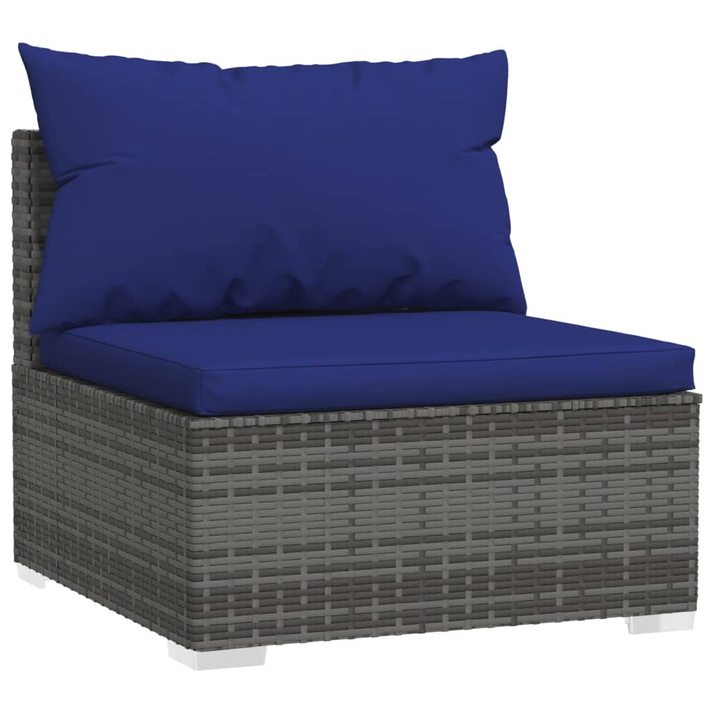 4-delige Loungeset met kussens poly rattan grijs Tuinsets | Creëer jouw Trendy Thuis | Gratis bezorgd & Retour | Trendy.nl