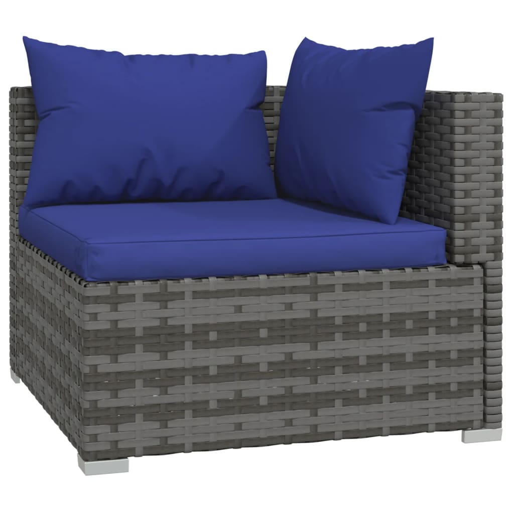 4-delige Loungeset met kussens poly rattan grijs Tuinsets | Creëer jouw Trendy Thuis | Gratis bezorgd & Retour | Trendy.nl