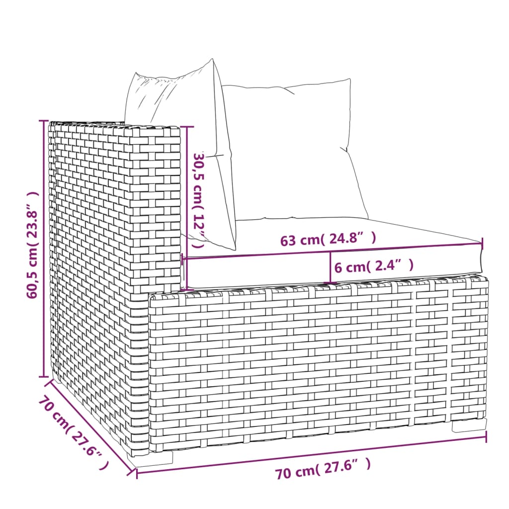 4-delige Loungeset met kussens poly rattan grijs Tuinsets | Creëer jouw Trendy Thuis | Gratis bezorgd & Retour | Trendy.nl