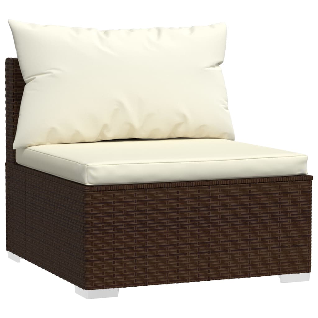 11-delige Loungeset met kussens poly rattan bruin Tuinsets | Creëer jouw Trendy Thuis | Gratis bezorgd & Retour | Trendy.nl