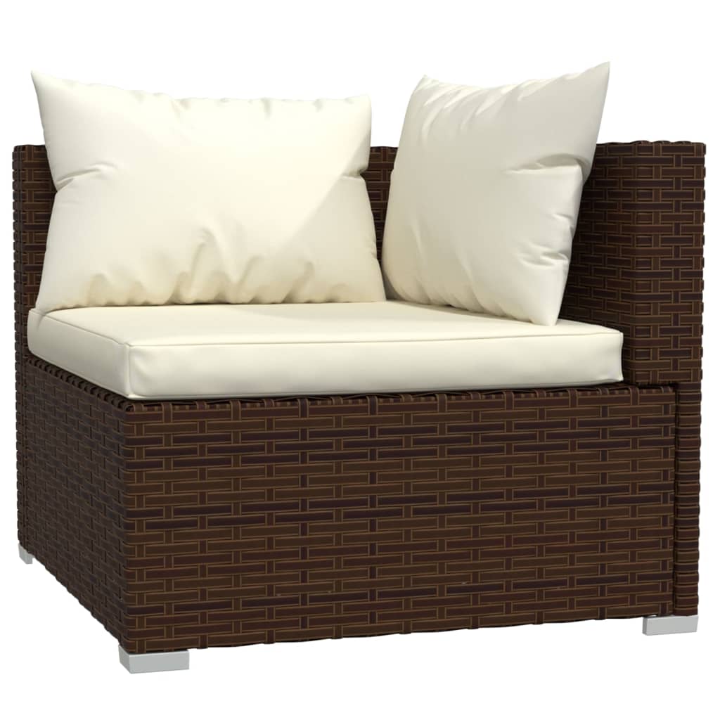 11-delige Loungeset met kussens poly rattan bruin Tuinsets | Creëer jouw Trendy Thuis | Gratis bezorgd & Retour | Trendy.nl