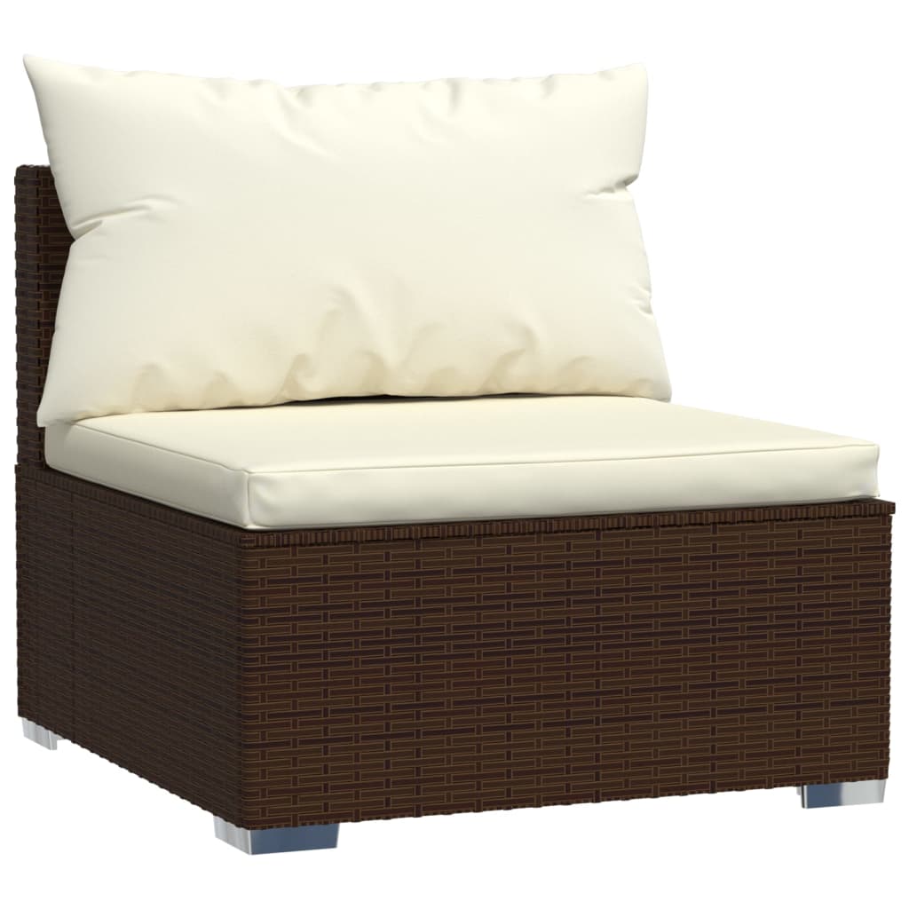 11-delige Loungeset met kussens poly rattan bruin Tuinsets | Creëer jouw Trendy Thuis | Gratis bezorgd & Retour | Trendy.nl