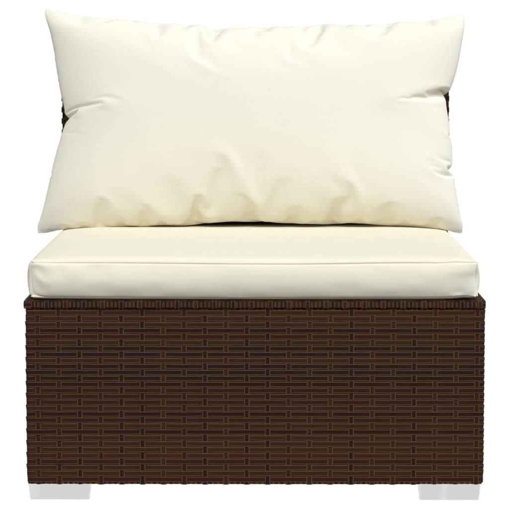 11-delige Loungeset met kussens poly rattan bruin Tuinsets | Creëer jouw Trendy Thuis | Gratis bezorgd & Retour | Trendy.nl