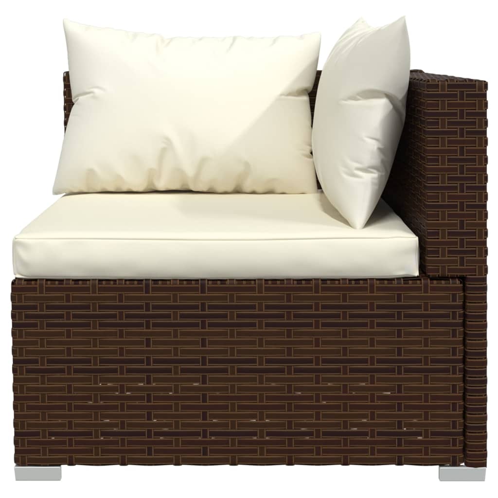 11-delige Loungeset met kussens poly rattan bruin Tuinsets | Creëer jouw Trendy Thuis | Gratis bezorgd & Retour | Trendy.nl