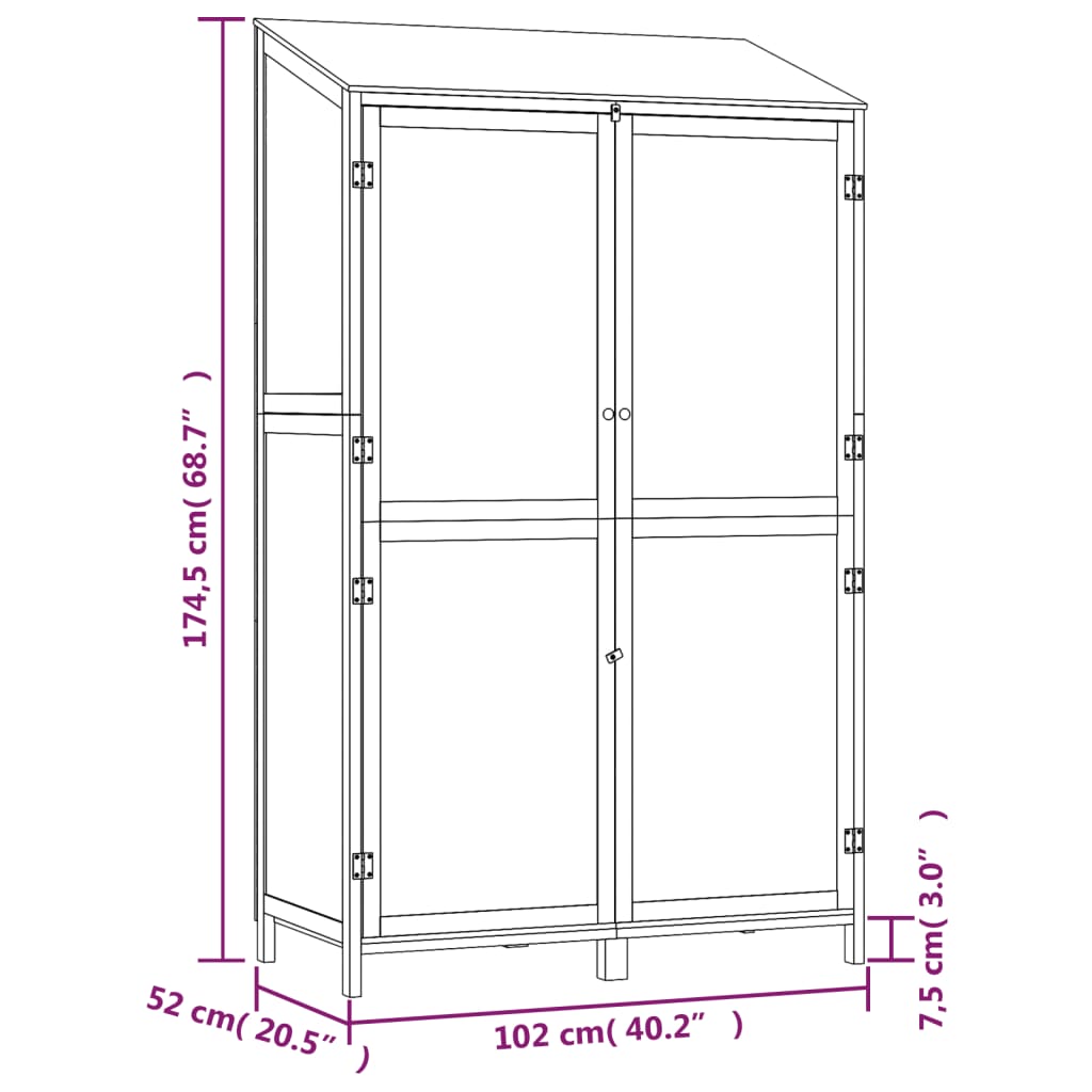 Tuinschuur 102x52x174,5 cm massief vurenhout wit Tuinhuizen | Creëer jouw Trendy Thuis | Gratis bezorgd & Retour | Trendy.nl