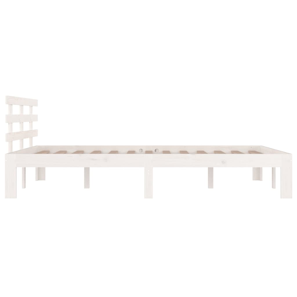 Bedframe massief hout wit 135x190 cm 4FT6 Double Bedden & bedframes | Creëer jouw Trendy Thuis | Gratis bezorgd & Retour | Trendy.nl