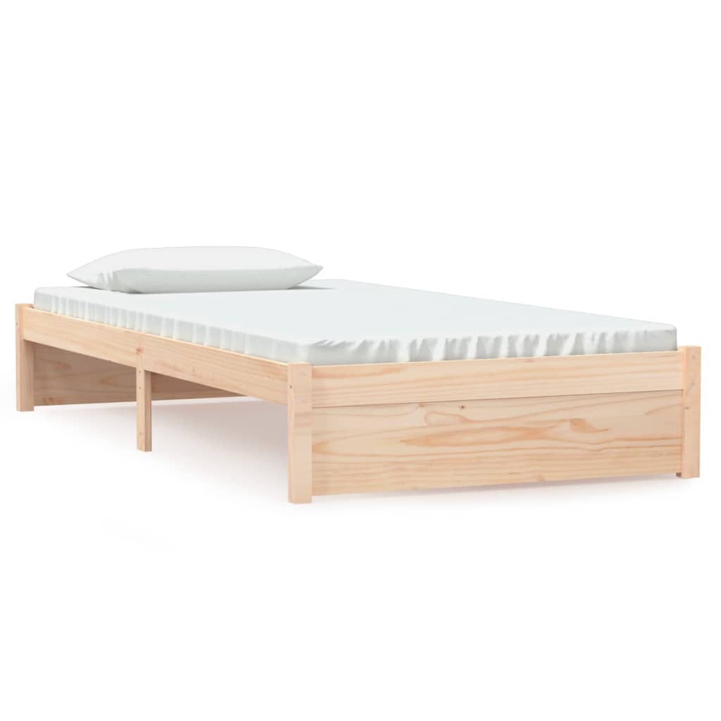 Bedframe massief hout wit 100x200 cm