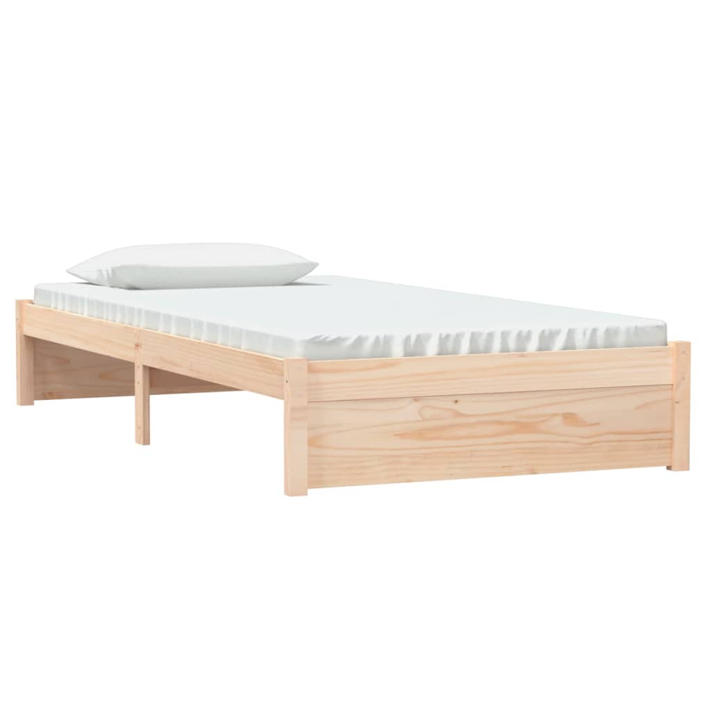 Bedframe massief hout wit 100x200 cm