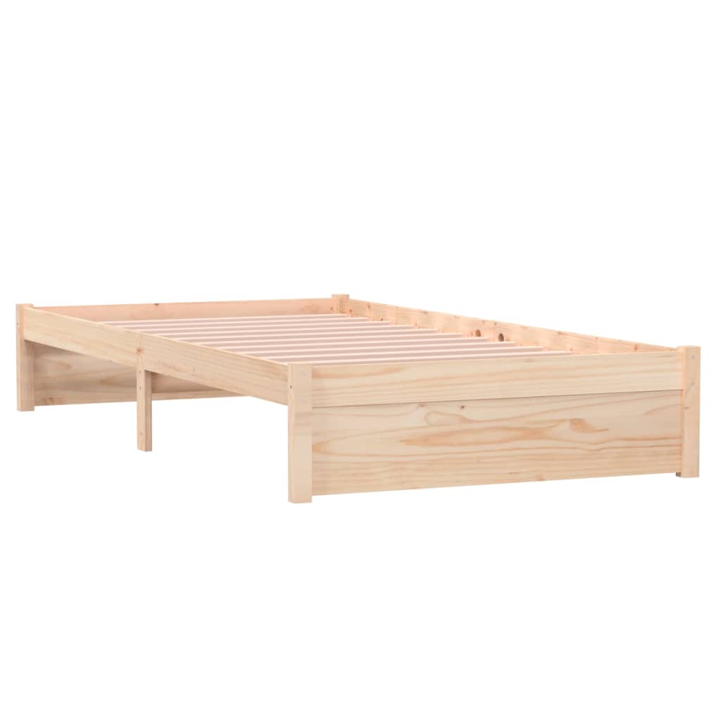 Bedframe massief hout wit 100x200 cm