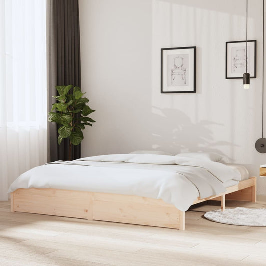 Bedframe zonder matras massief hout 200x200 cm