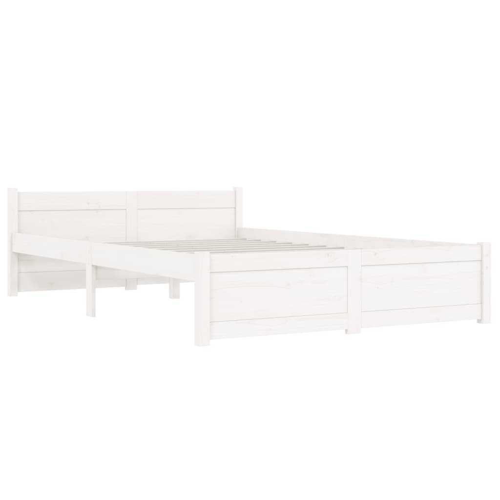 Bedframe massief hout wit 135x190 cm Bedden & bedframes | Creëer jouw Trendy Thuis | Gratis bezorgd & Retour | Trendy.nl