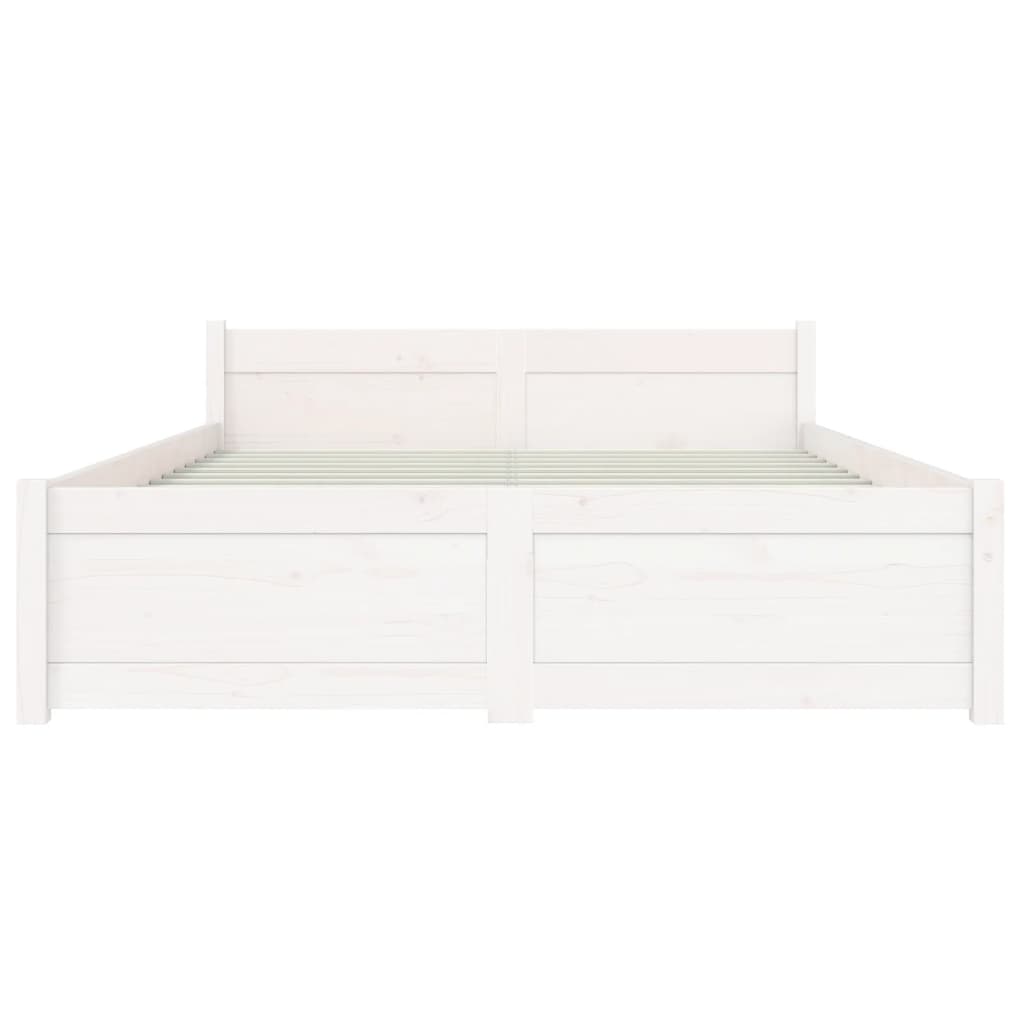 Bedframe massief hout wit 135x190 cm Bedden & bedframes | Creëer jouw Trendy Thuis | Gratis bezorgd & Retour | Trendy.nl