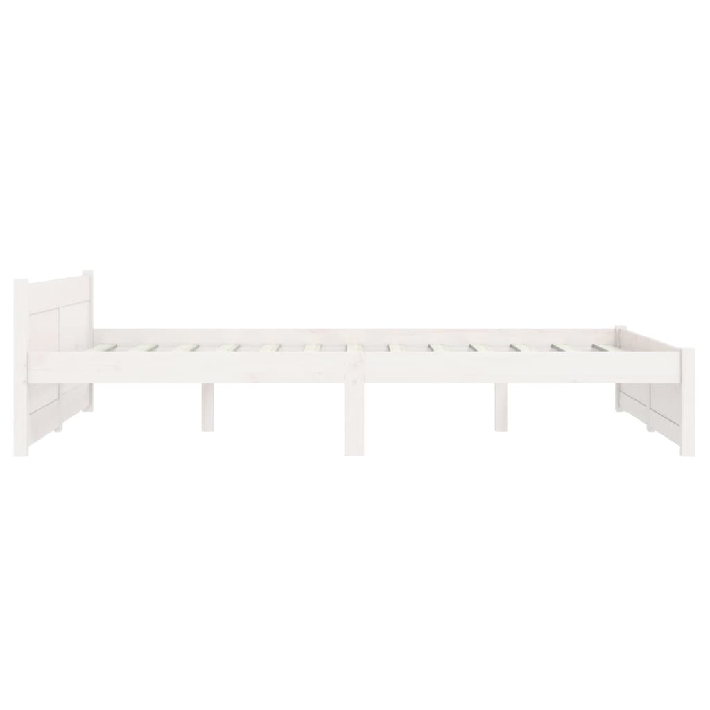 Bedframe massief hout wit 135x190 cm Bedden & bedframes | Creëer jouw Trendy Thuis | Gratis bezorgd & Retour | Trendy.nl