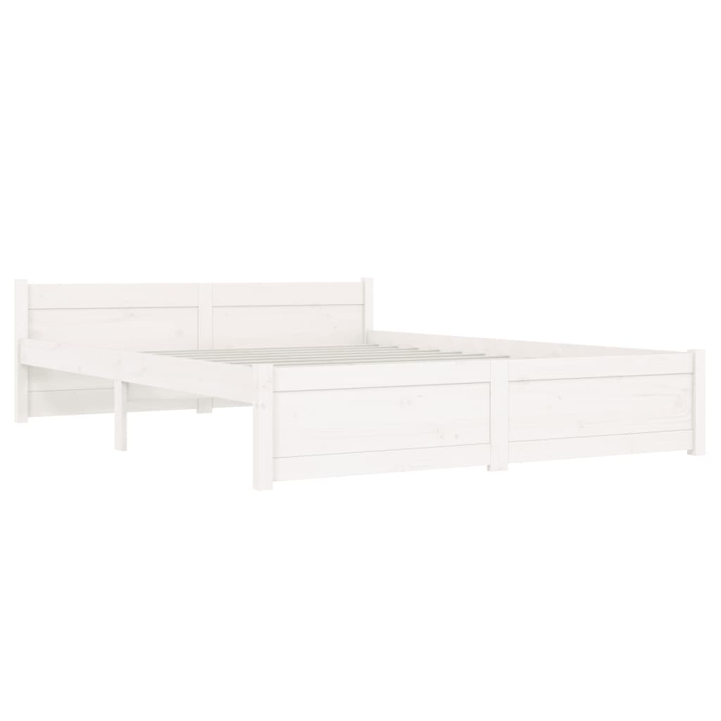 Bedframe massief hout wit 140x190 cm Bedden & bedframes | Creëer jouw Trendy Thuis | Gratis bezorgd & Retour | Trendy.nl