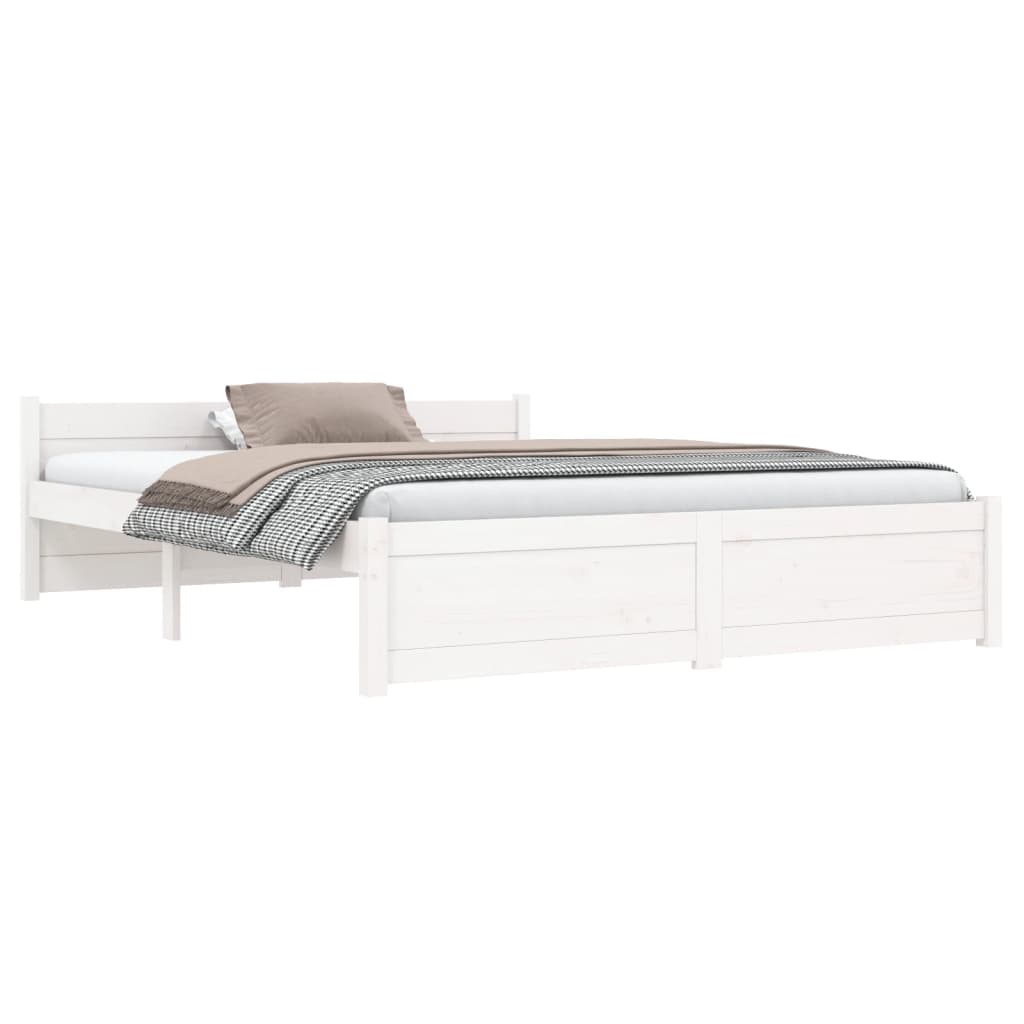 Bedframe massief hout wit 140x190 cm Bedden & bedframes | Creëer jouw Trendy Thuis | Gratis bezorgd & Retour | Trendy.nl