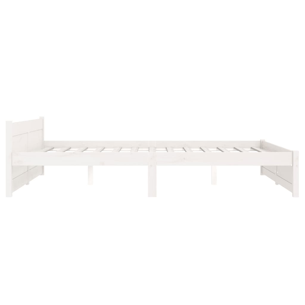 Bedframe massief hout wit 140x190 cm Bedden & bedframes | Creëer jouw Trendy Thuis | Gratis bezorgd & Retour | Trendy.nl