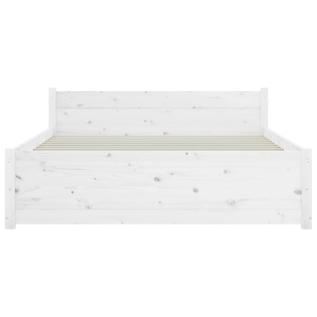 Bedframe massief hout wit 140x200 cm Bedden & bedframes | Creëer jouw Trendy Thuis | Gratis bezorgd & Retour | Trendy.nl