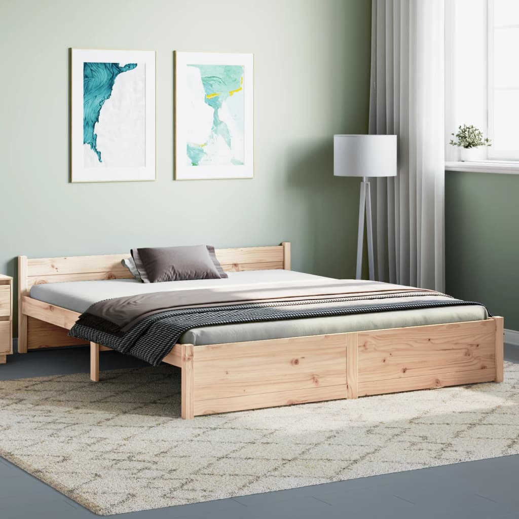 Bedframe massief hout 150x200 cm Bedden & bedframes | Creëer jouw Trendy Thuis | Gratis bezorgd & Retour | Trendy.nl