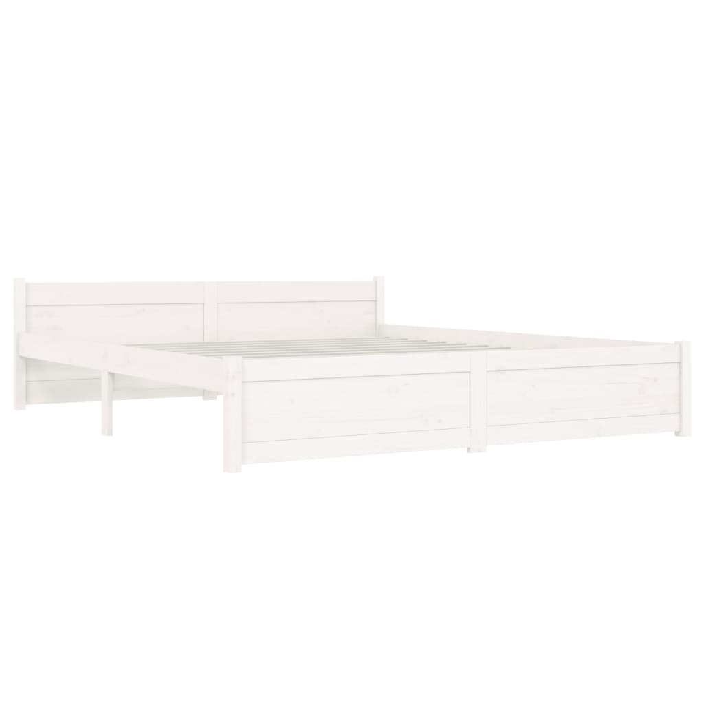 Bedframe massief hout wit 150x200 cm Bedden & bedframes | Creëer jouw Trendy Thuis | Gratis bezorgd & Retour | Trendy.nl