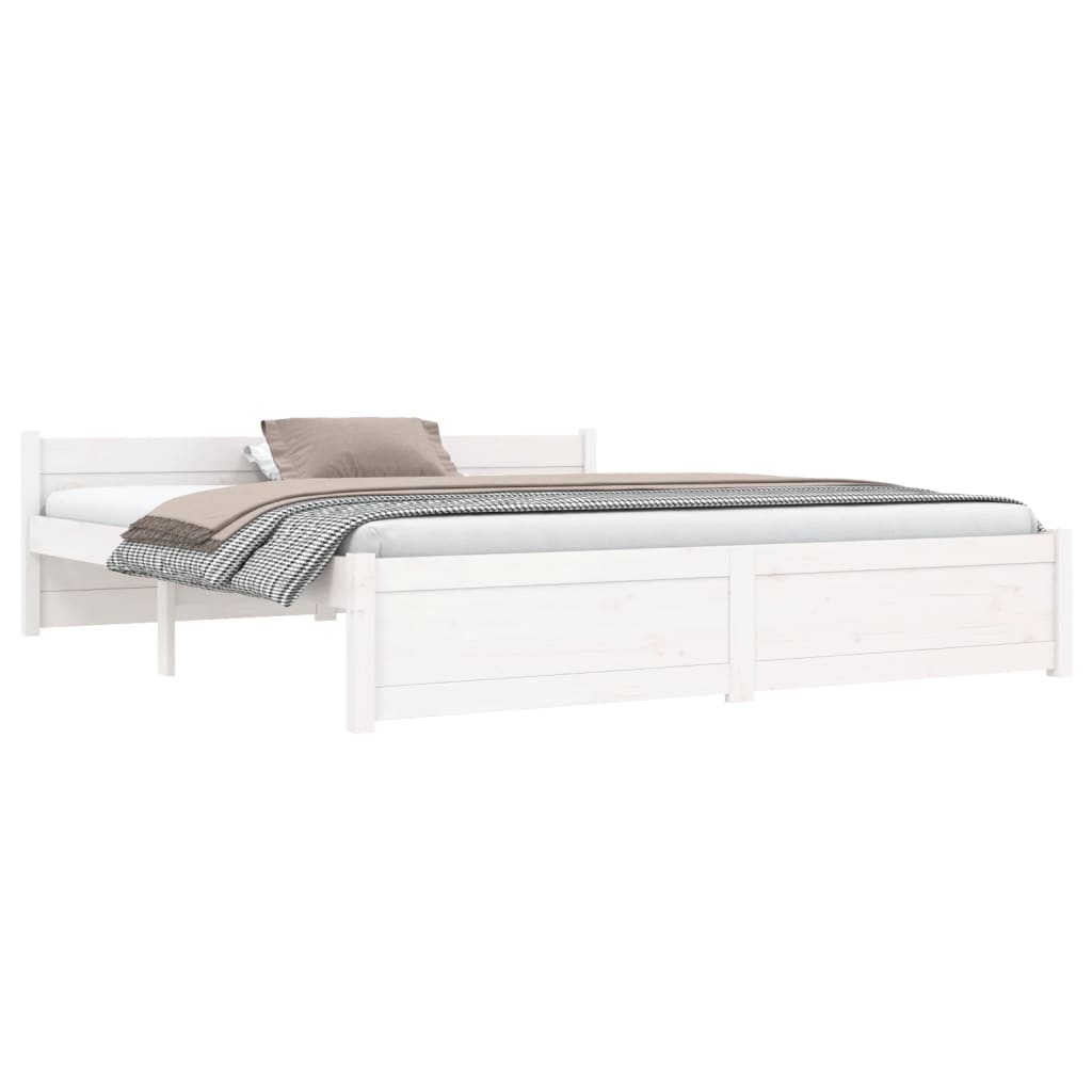 Bedframe massief hout wit 150x200 cm Bedden & bedframes | Creëer jouw Trendy Thuis | Gratis bezorgd & Retour | Trendy.nl