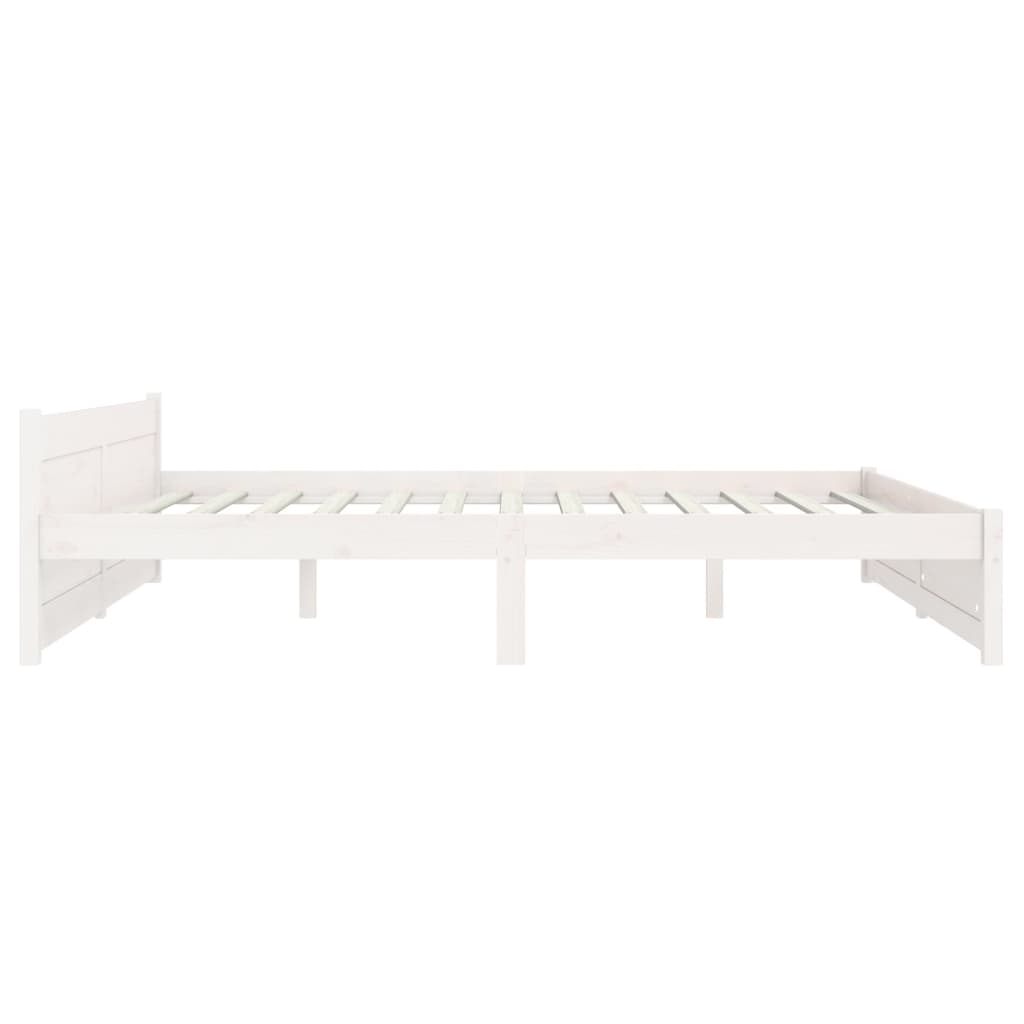 Bedframe massief hout wit 150x200 cm Bedden & bedframes | Creëer jouw Trendy Thuis | Gratis bezorgd & Retour | Trendy.nl