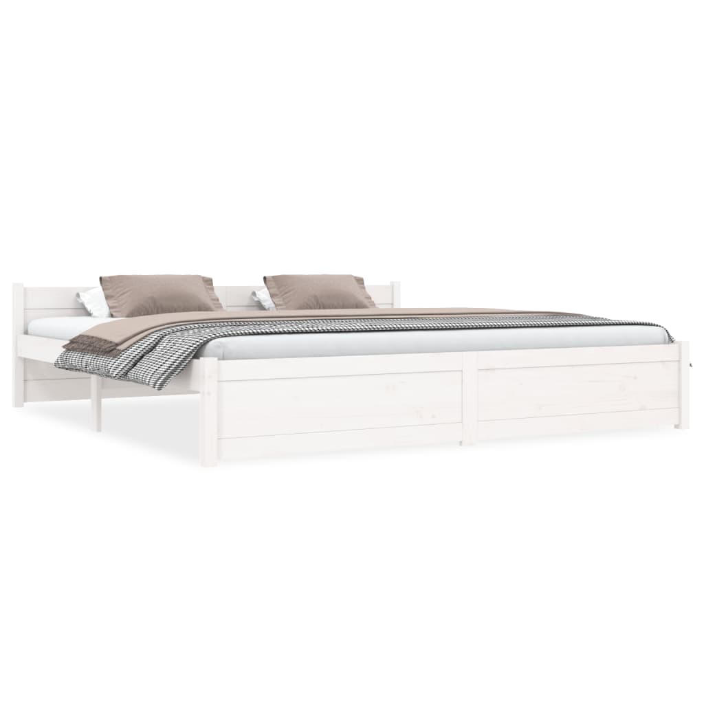 Bedframe massief hout wit 180x200 cm Bedden & bedframes | Creëer jouw Trendy Thuis | Gratis bezorgd & Retour | Trendy.nl