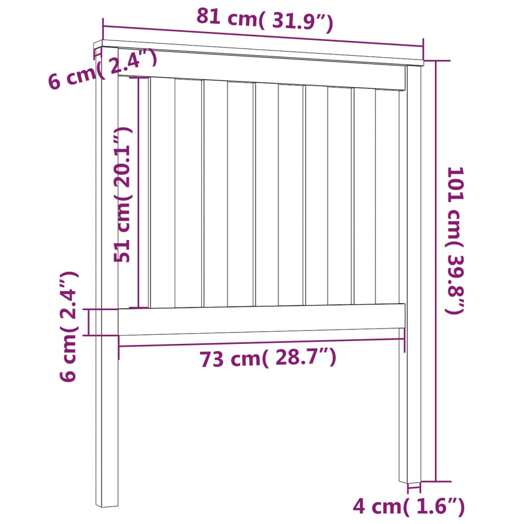 Hoofdbord 81x6x101 cm massief grenenhout zwart Hoofdborden en voetborden | Creëer jouw Trendy Thuis | Gratis bezorgd & Retour | Trendy.nl