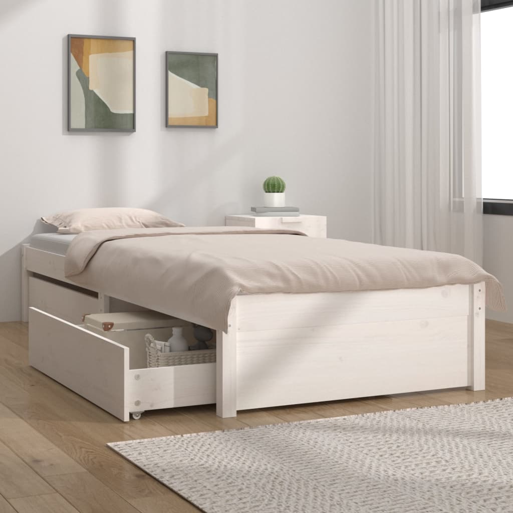 Bedframe met lades wit 75x190 cm Bedden & bedframes | Creëer jouw Trendy Thuis | Gratis bezorgd & Retour | Trendy.nl