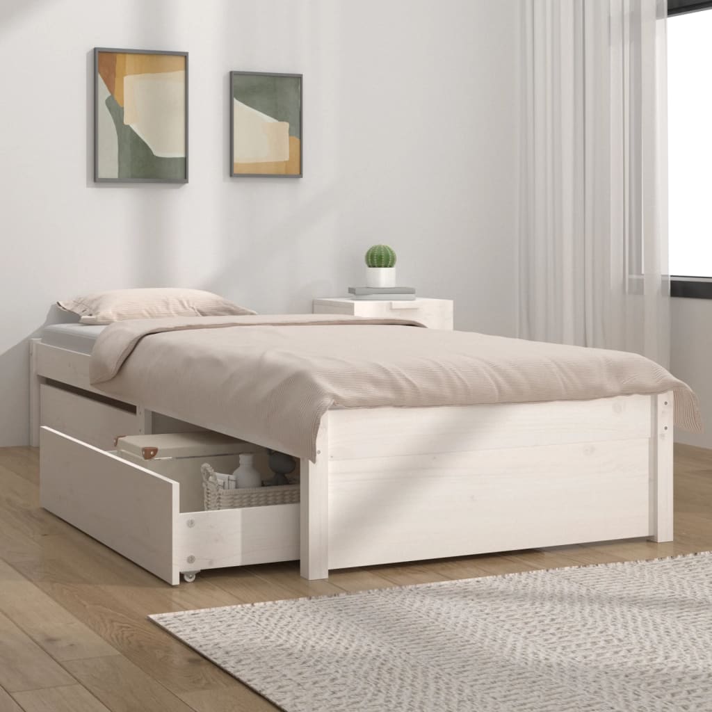 Bedframe met lades wit 90x190 cm