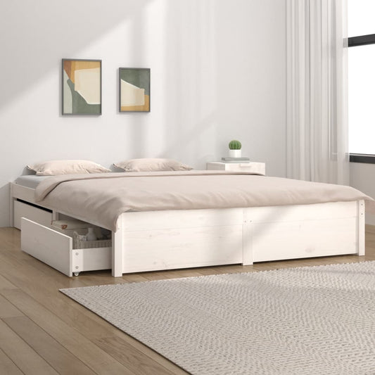 Bedframe met lades wit 120x190 cm