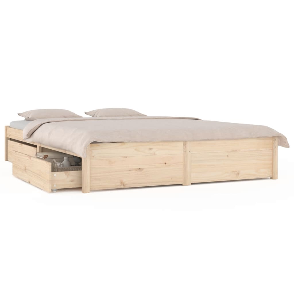 Bedframe met lades wit 135x190 cm