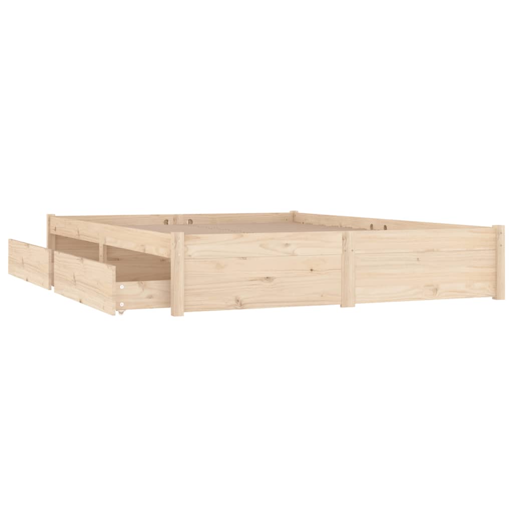 Bedframe met lades wit 135x190 cm