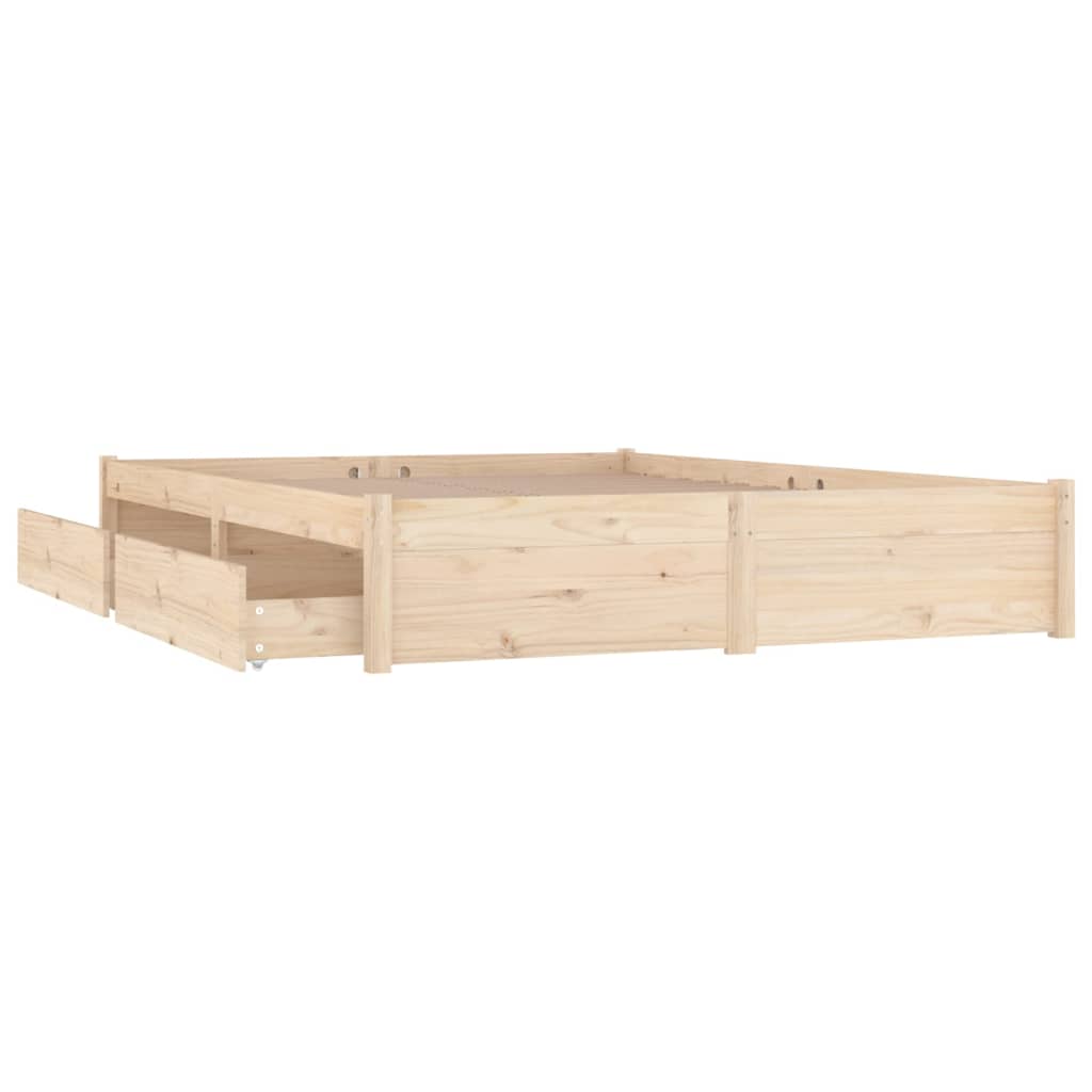 Bedframe met lades wit 150x200 cm