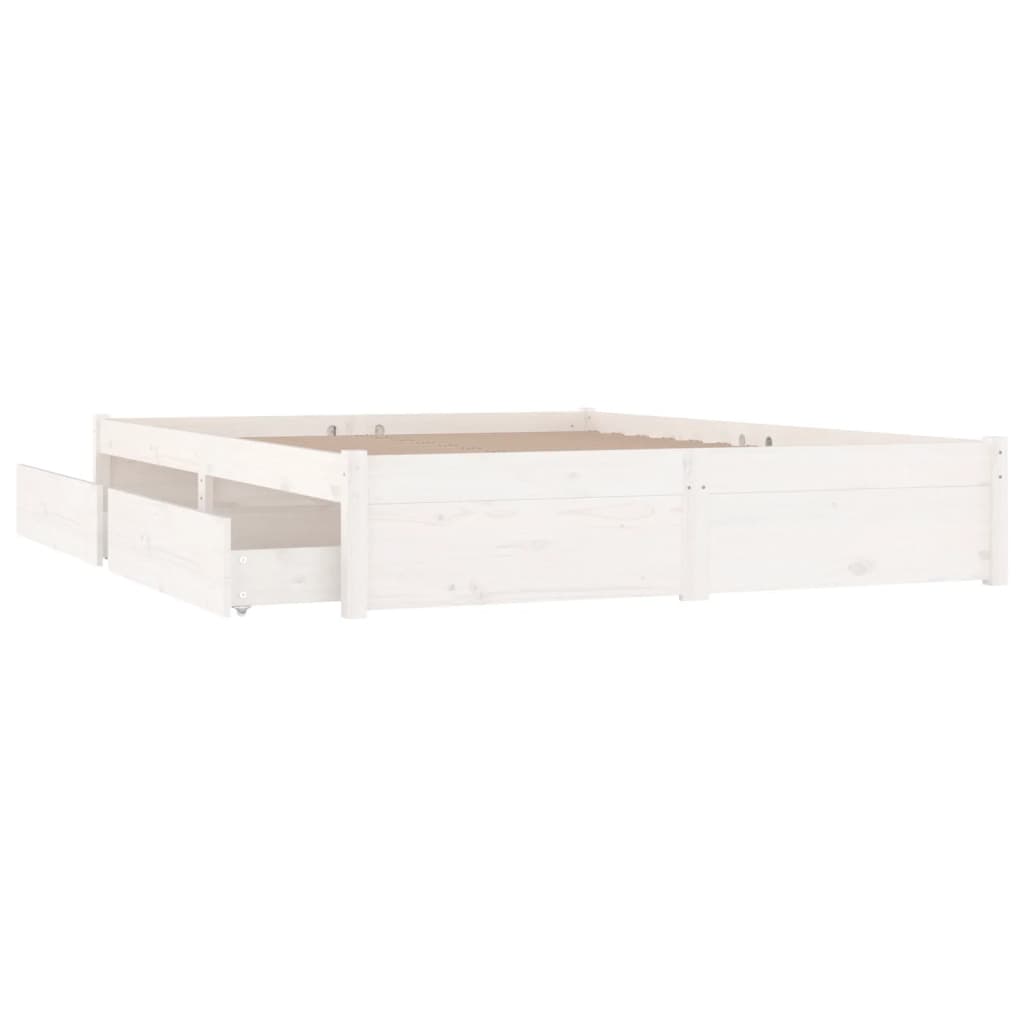 Bedframe met lades wit 150x200 cm